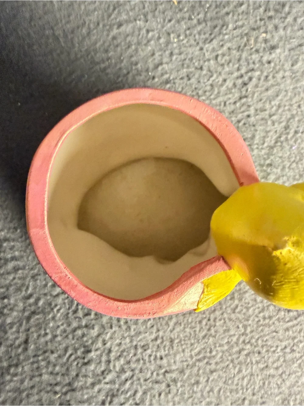 Vintage 1976 Yellow Chick Egg Planter Easter Spring Kitsch Nursery Decor 6”